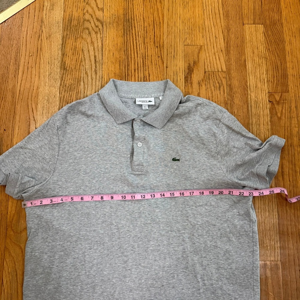 Lacoste Men's Classic Fit Polo Shirt Grey Size 7 XXL Pique Cotton - Picture 7 of 12